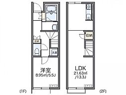 レオネクストラパン美園A 1LDKの間取図画像