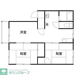 日生コーポ 1階2LDKの間取り