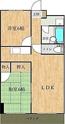 ホワイトハイツ 2LDKの間取図画像