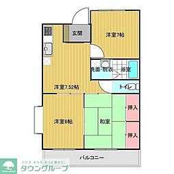 メゾングランドール柴崎 3DKの間取図画像