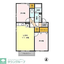 セードル小川A 2LDKの間取図画像