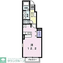 ベルソーC ワンルームの間取図画像