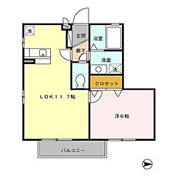 トミージュ 1LDKの間取図画像