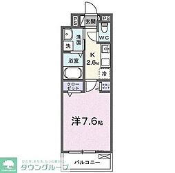 ヒカルサ熊谷サウス 1Kの間取図画像