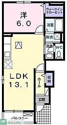 サンカスターニャ1 1LDKの間取図画像