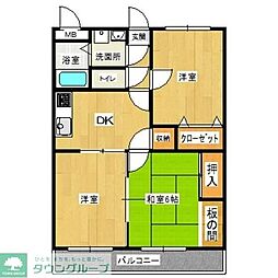 ファミーユ・寿 3DKの間取図画像