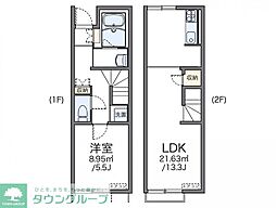 レオネクストヴィラージュ 1LDKの間取図画像