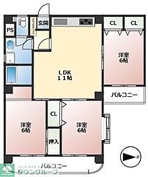 グランド吹上 3LDKの間取図画像