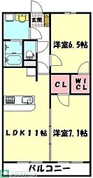 ニックレジデンス常盤町 2LDKの間取図画像