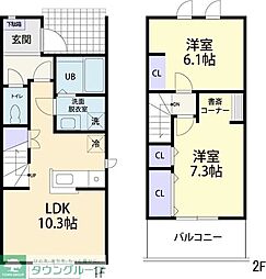 メルヴェーユ2 2LDKの間取図画像
