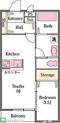 ミレイ 1LDKの間取図画像