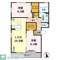 スマイルコート5番館 2LDKの間取図画像