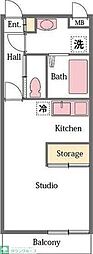 ハイネ ワンルームの間取図画像