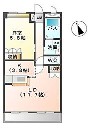 グランディ・アカシア 1LDKの間取図画像