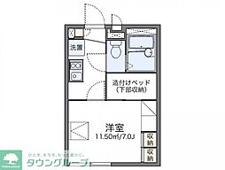 レオパレス横田レジデンス 1Kの間取図画像
