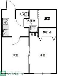 b'CASA熊谷re-born 2DKの間取図画像