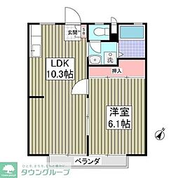 ガーデンコート 1Kの間取図画像