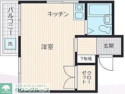 サヅカハイツ ワンルームの間取図画像
