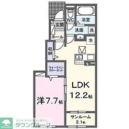 ルーチェ ウシザワ B 1LDKの間取図画像