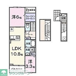 アルソーレ 2LDKの間取図画像
