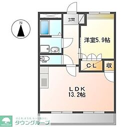 ヴィラージュ 1LDKの間取図画像