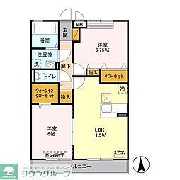 アヴァンタージュ2 2LDKの間取図画像