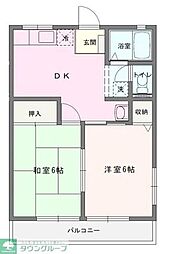 ハムステットB 2DKの間取図画像