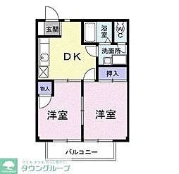 メゾンKATO 2DKの間取図画像