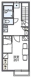 レオパレスプルミエ 1Kの間取図画像