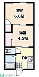 サンライトコーポ 2DKの間取図画像