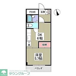 館林ガーデンヒルズ 1Kの間取図画像