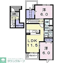ベルマーシュ 2LDKの間取図画像