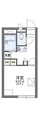 レオパレスホワイトバーチ 1Kの間取図画像