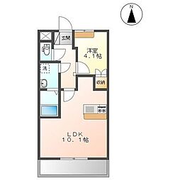 ル・コントブルー 1LDKの間取図画像