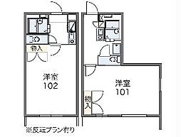レオパレスゴールドレジデンスY&Y 1Kの間取図画像
