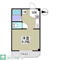 カワラマチハイツ ワンルームの間取図画像