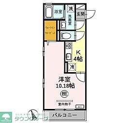 グレイススクエア 1Kの間取図画像