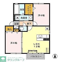 エーデルハイム 2LDKの間取図画像