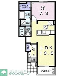 プロムナード 1LDKの間取図画像