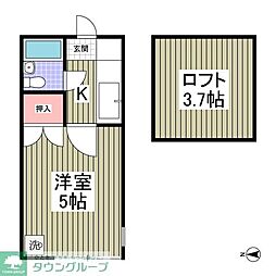トレニア 1Kの間取図画像