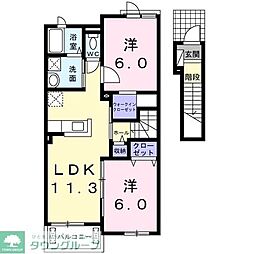 フランブリーズ3 2LDKの間取図画像