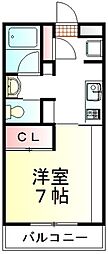 フレンドリー 1Kの間取図画像