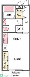 オフィーリア ワンルームの間取図画像