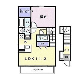 ソルフィーF 1LDKの間取図画像