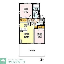 フォレストコートC 2LDKの間取図画像