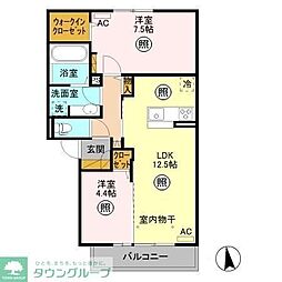 ヴィラパティオ 2LDKの間取図画像