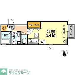 ラ・セーヌ ワンルームの間取図画像