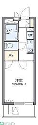 レオパレスハピネスオリーブ 1Kの間取図画像