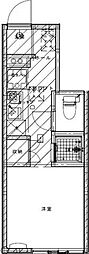 プランタン 1Kの間取図画像