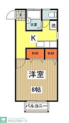 メゾンフルセ 1Kの間取図画像
